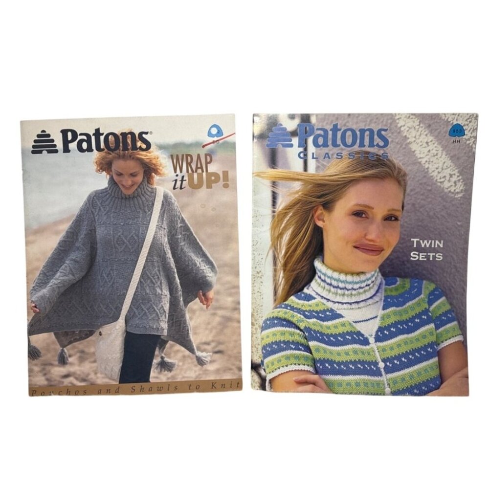 Patons Wrap It Up and Twin Sets Knitting Pattern Book 1993 Lot of 2 Pattern Book